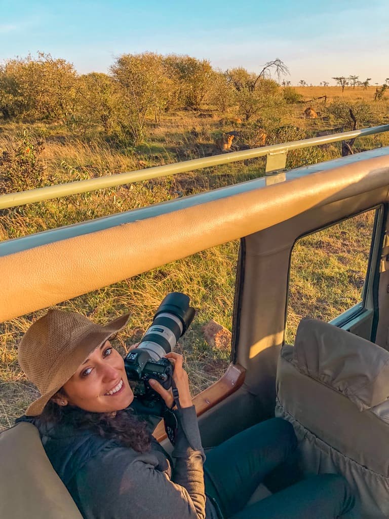 On safari in Africa, camera in hand