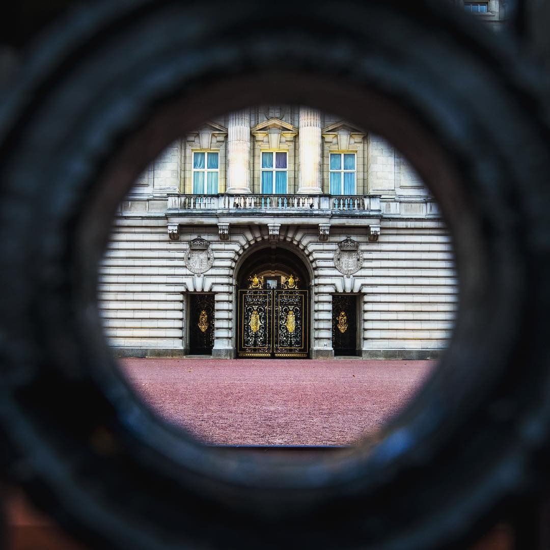 Buckingham Palace, through the gate
