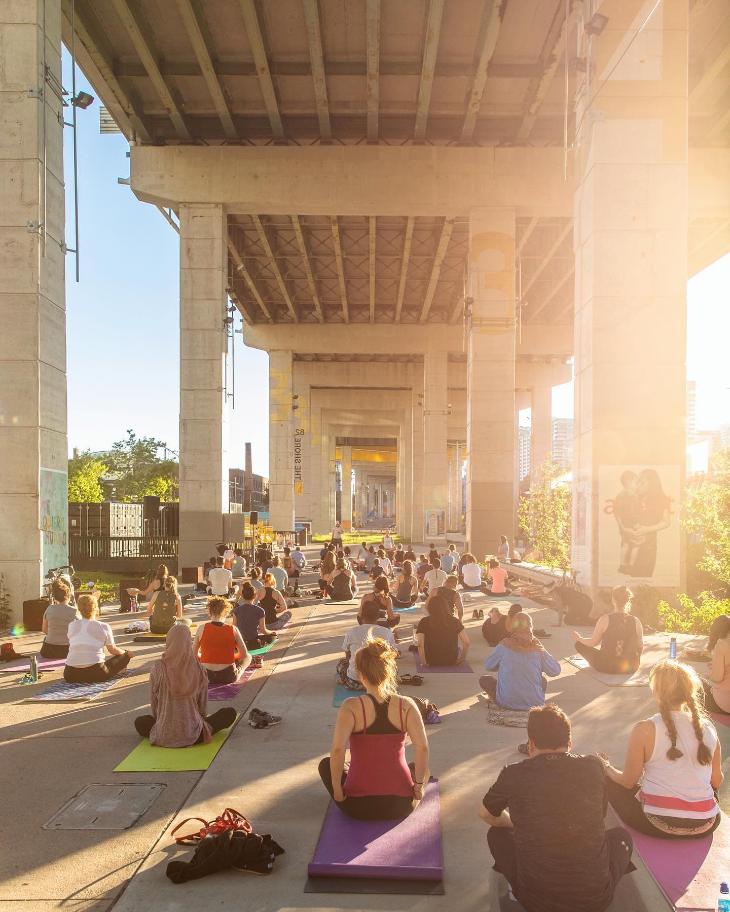 Yoga morning under the Bentway