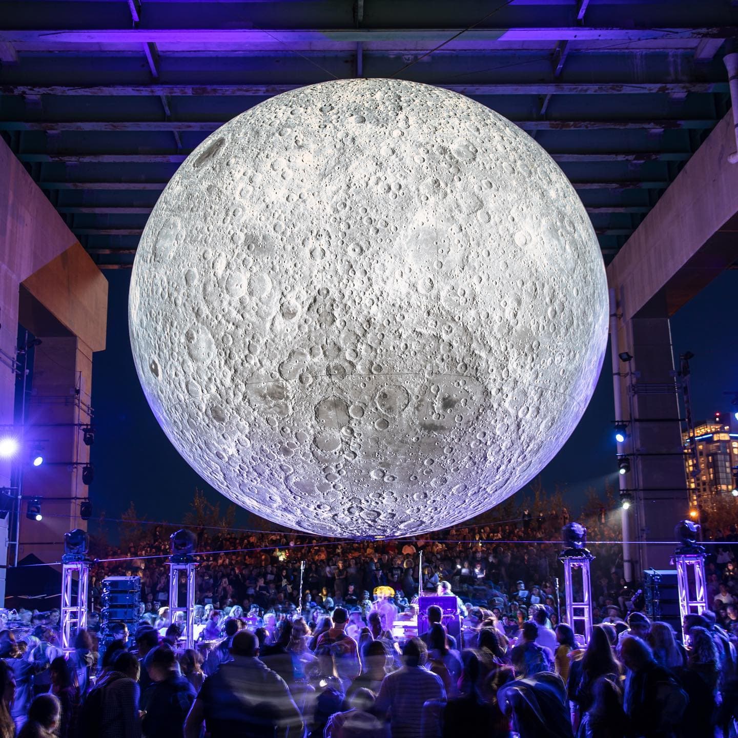 The moon, floated under the Gardiner