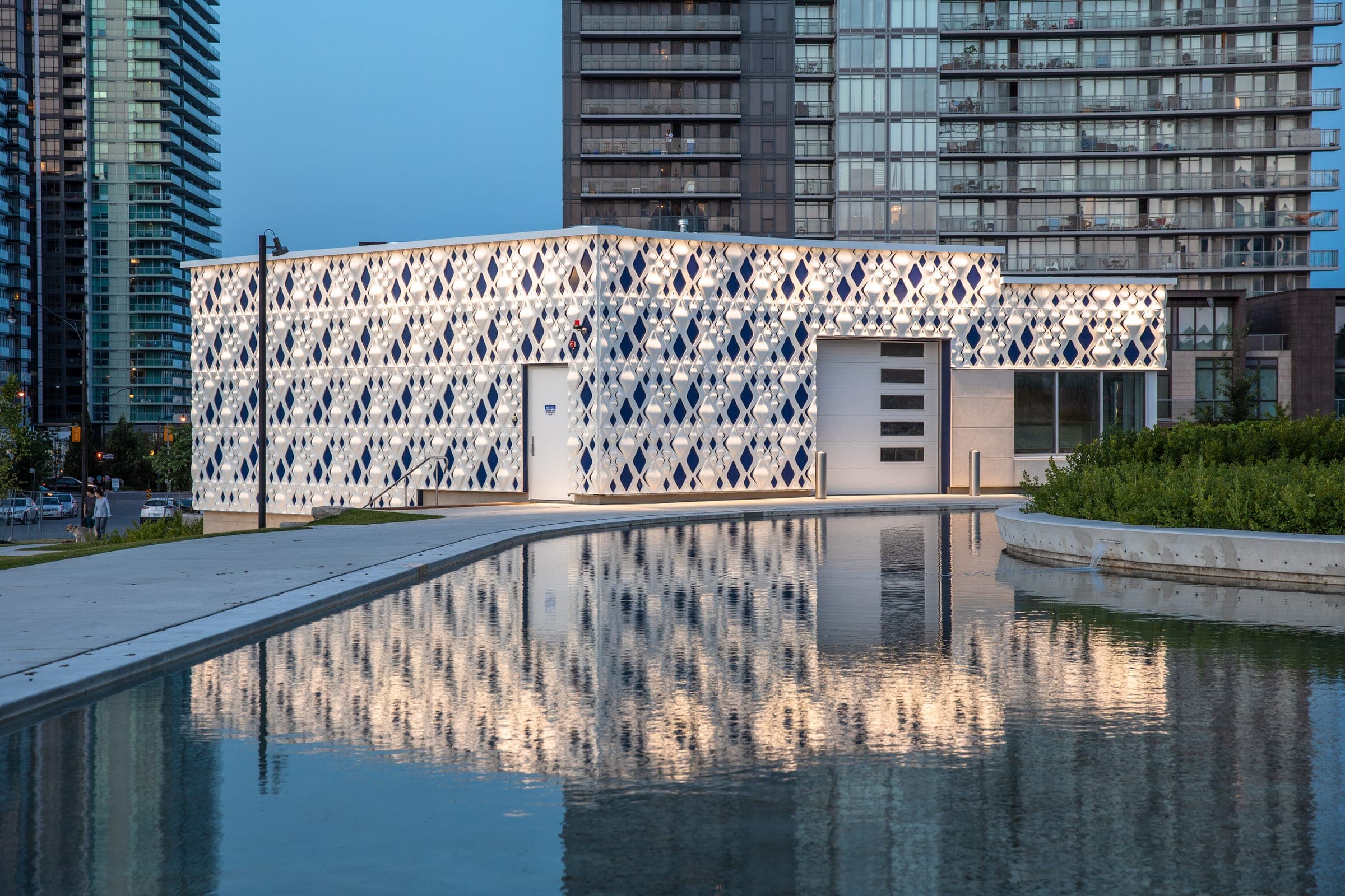 Pavilion and reflecting pool