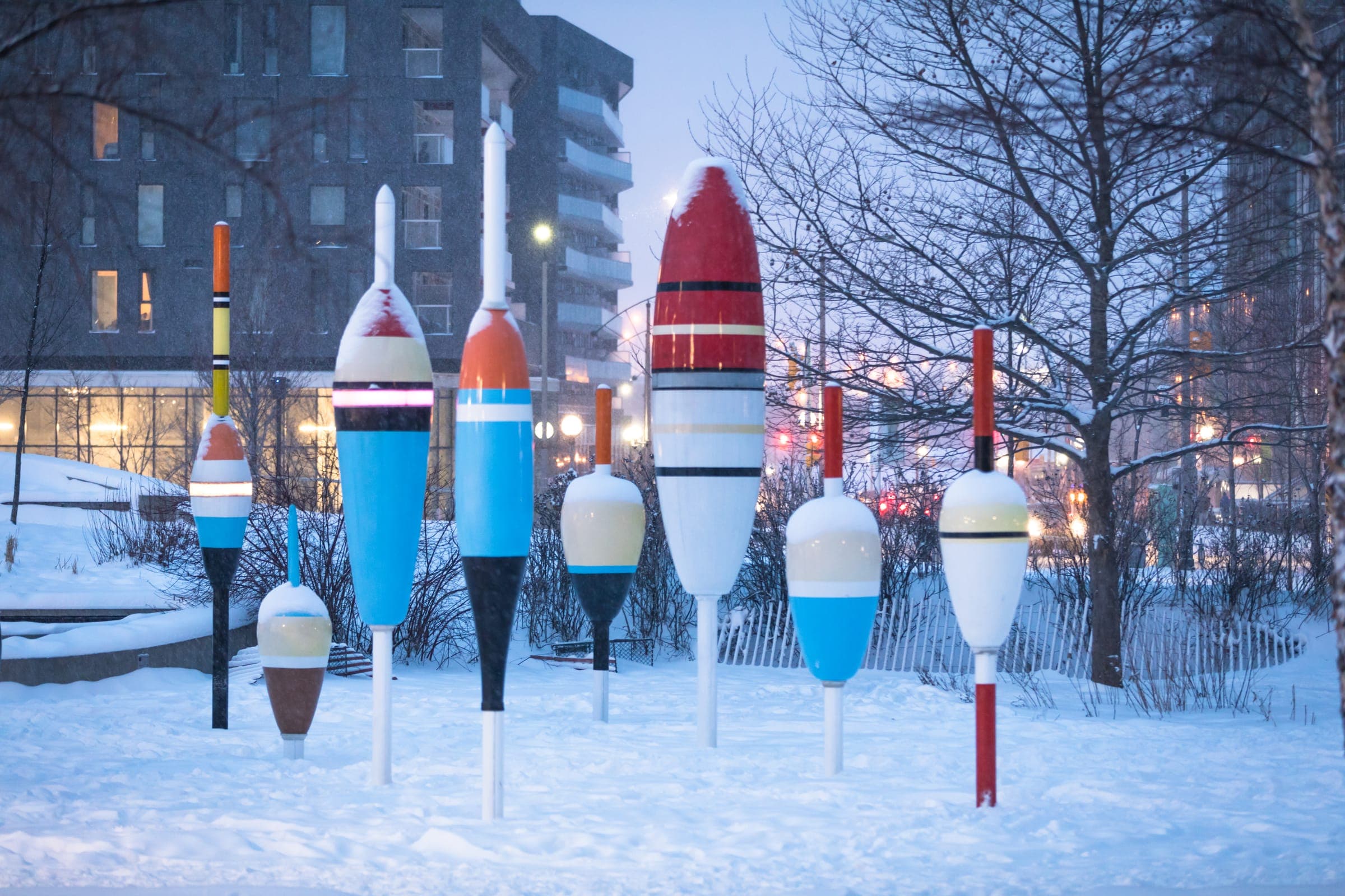 Buoy garden in winter
