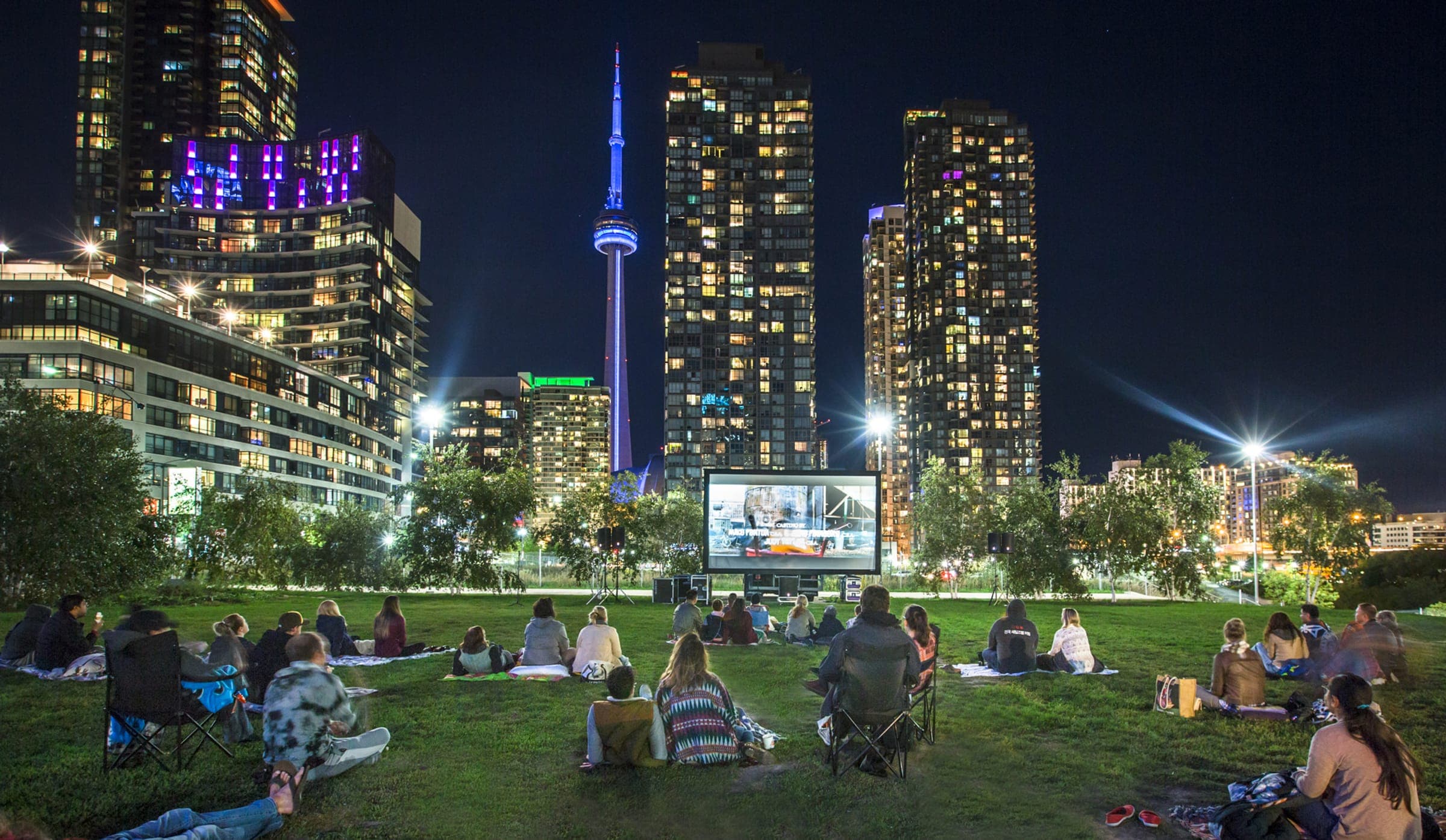 Movie night on the common