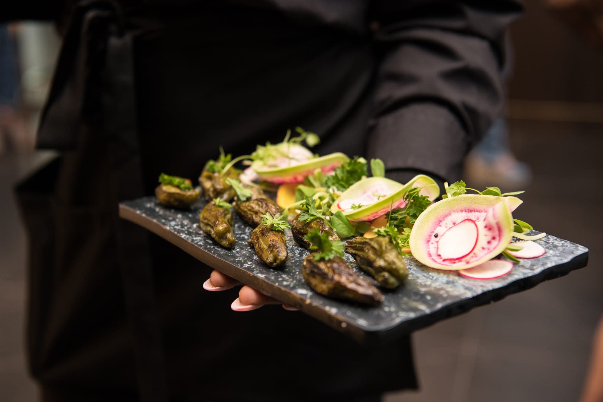 Canapés, service detail
