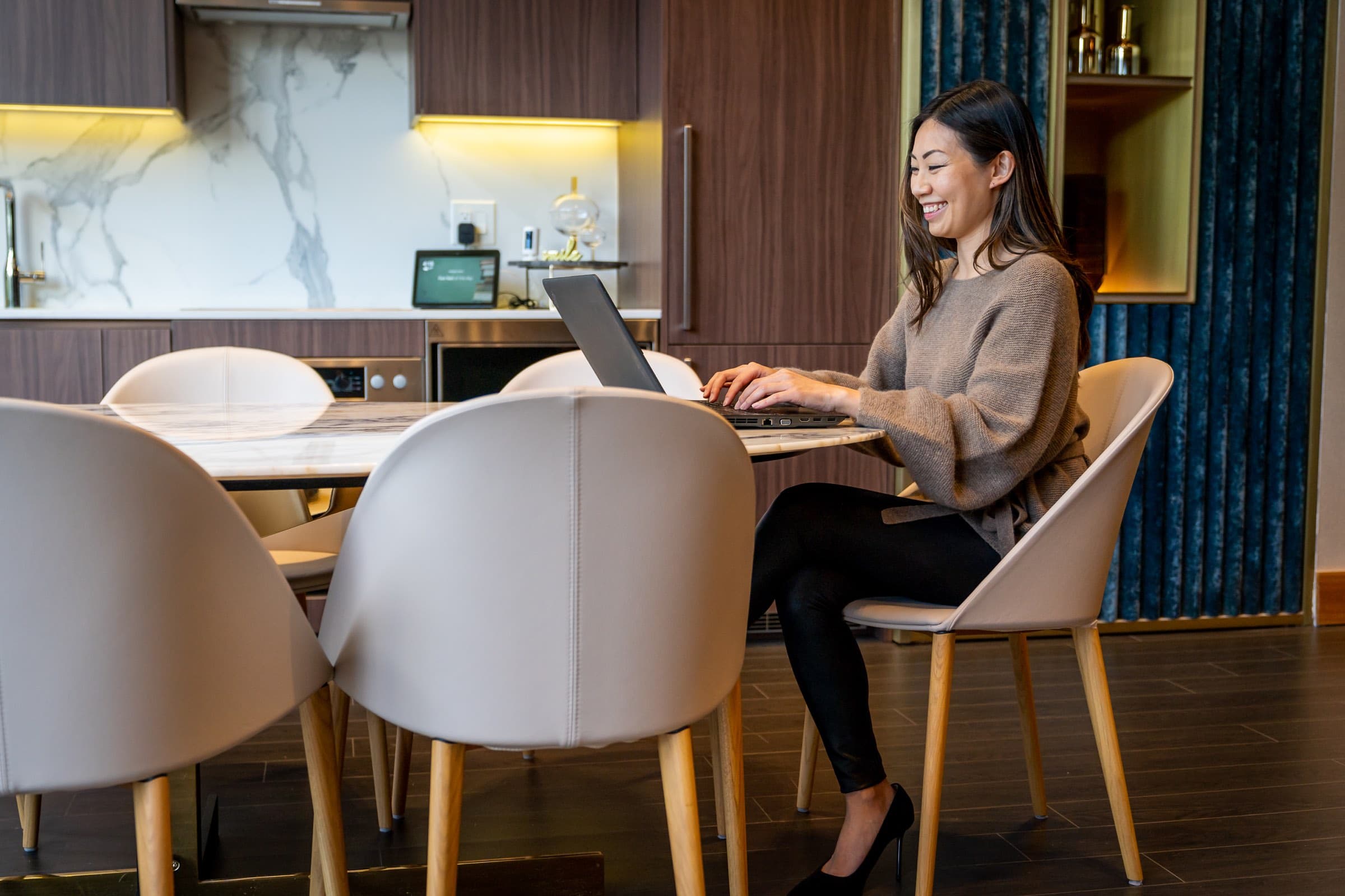 Laptop at the table