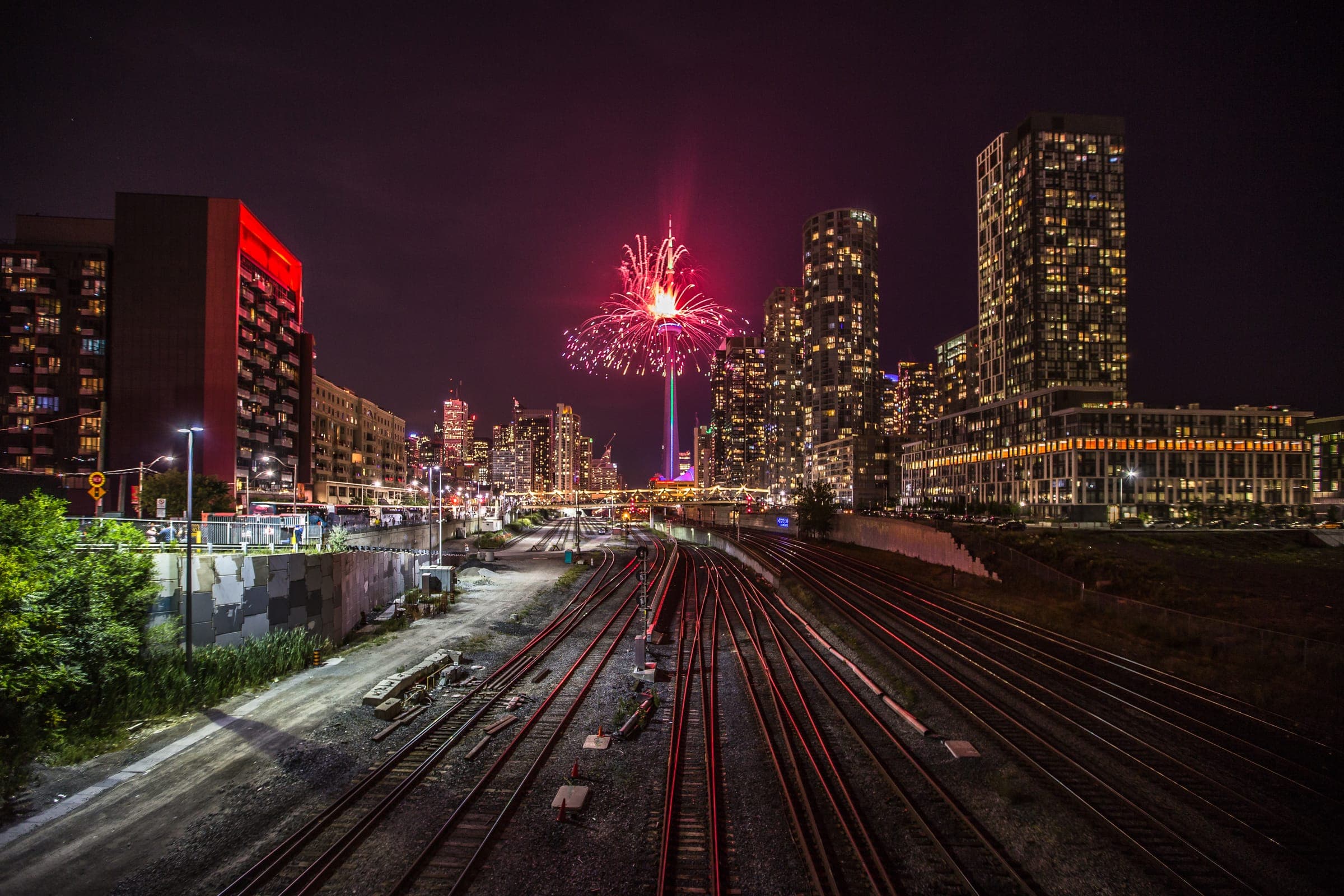 Fireworks over the rail lands
